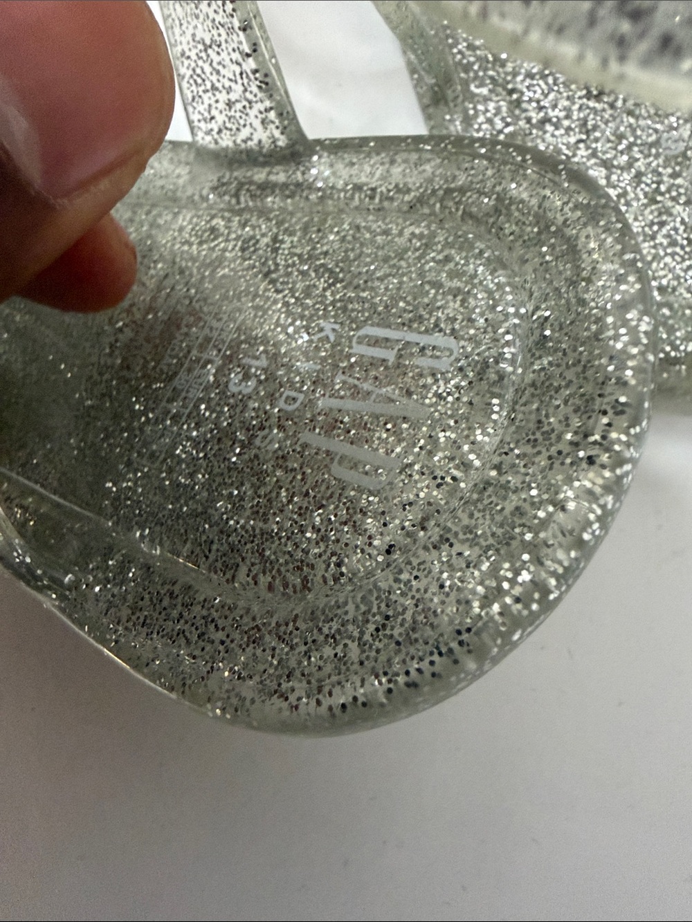 GAP Silver Glitter Jelly Sandals with Buckle Girls size 13 - Picture 2 of 5
